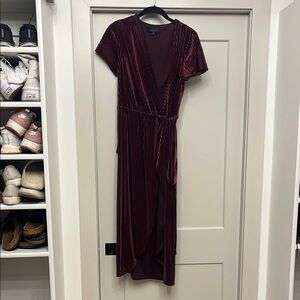 Elegant Burgundy Wrap Dress